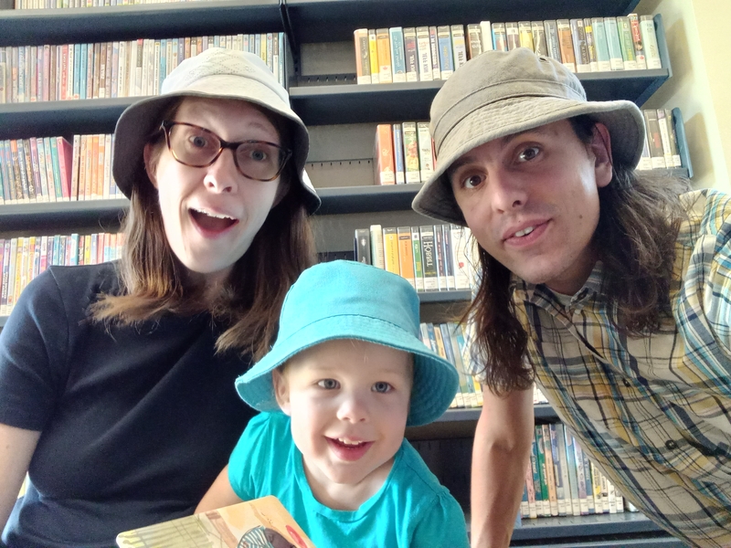 Smiling with the family at the Morningside Public Library