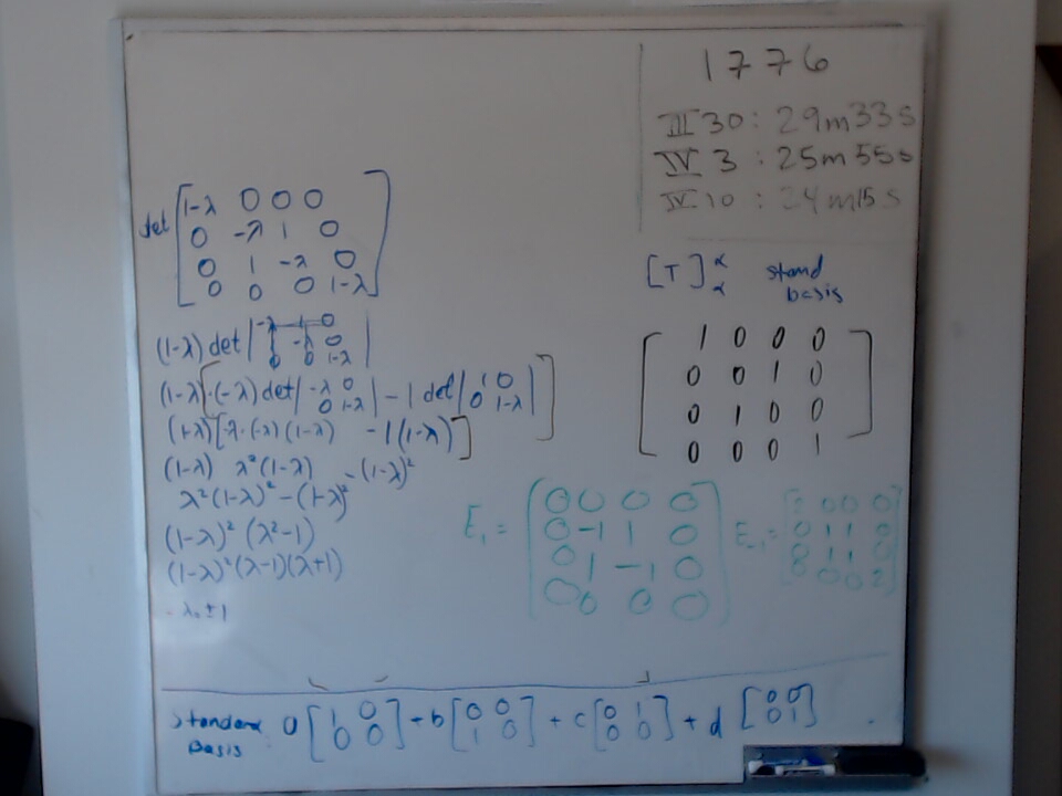 A photo of a whiteboard titled: Diagonalizing Transposition (Part 1)