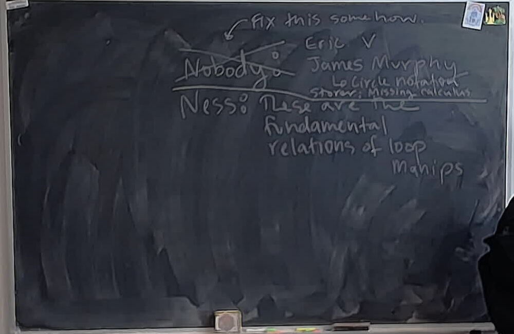 A photo of a whiteboard titled: The Paper Meme: The Fundamental Relations