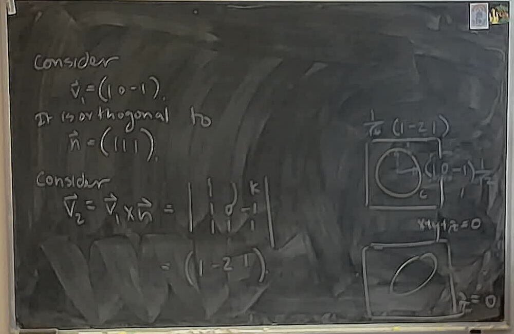 A photo of a whiteboard titled: Term Test 2 Q4: Parametrizing A Complicated Circle