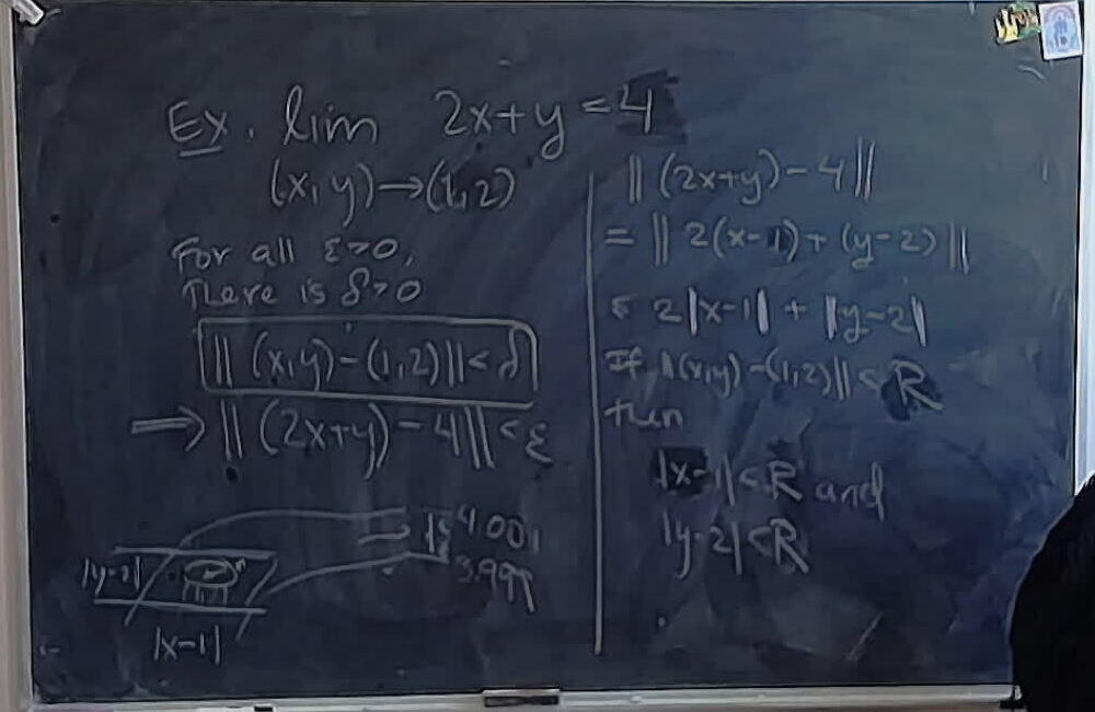 Two Dimensional Limit A photo of a whiteboard titled: Two Dimensional Limit