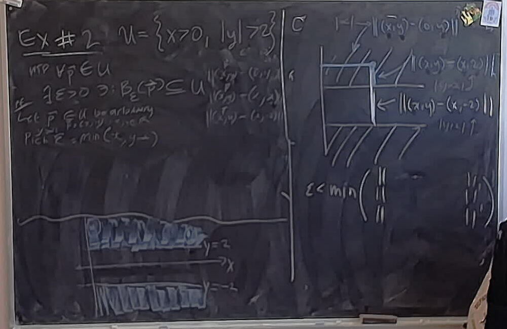 Open Set: Example 2 A photo of a whiteboard titled: Open Set: Example 2